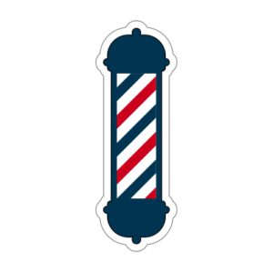 Adhesivo Barbershop poste azul.