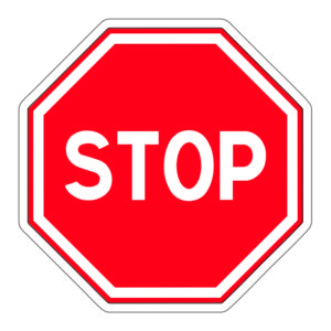 Adhesivo Prohibido pasar Stop.