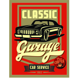 Adhesivo Vintage Classic Garage.