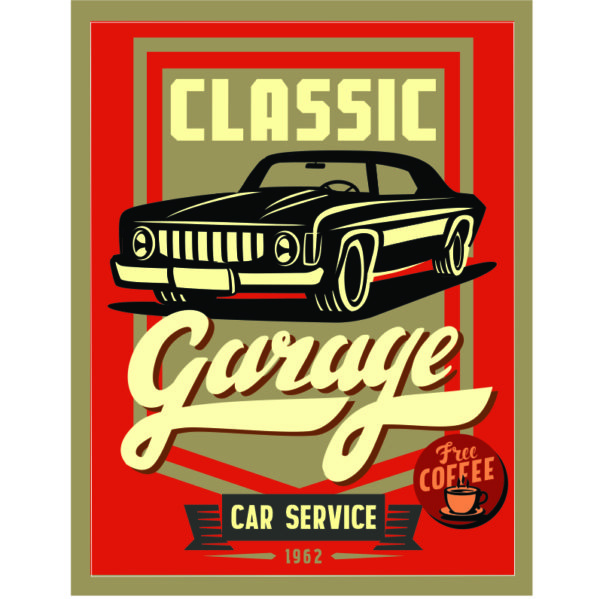 Adhesivo Vintage Classic Garage.