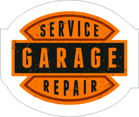 Adhesivo Vintage Garage Repair.