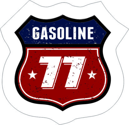 Adhesivo Vintage Gasoline 77.