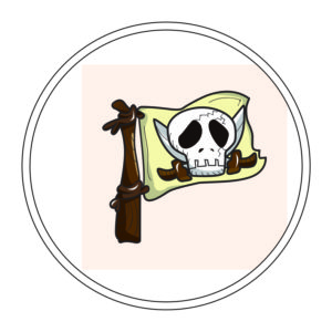 Adhesivo bandera pirata blanca.