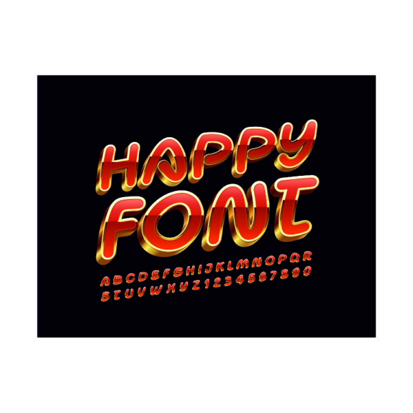 Adhesivo letras Happy Font.