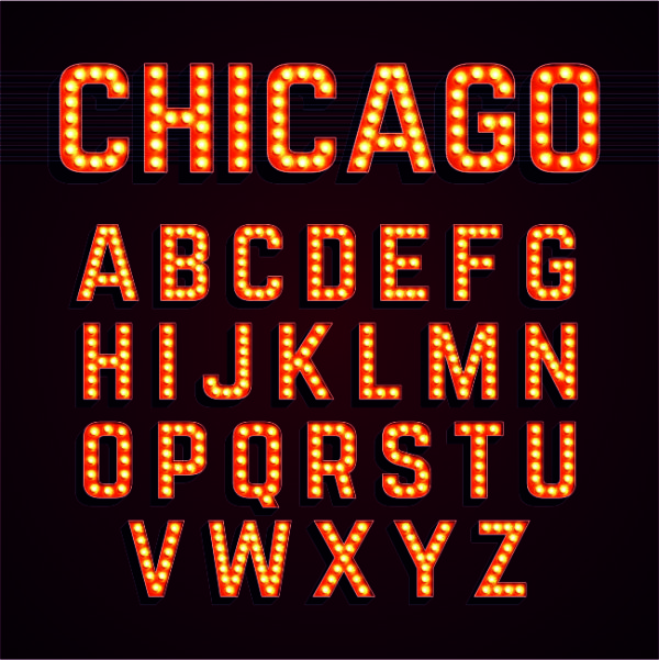 Adhesivo letras chicago.